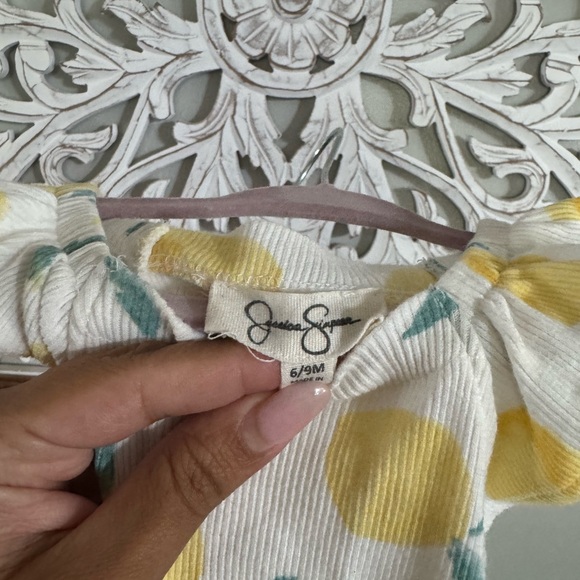 Jessica Simpson White and Yellow Lemon Print Bodysuit - Picture 2 of 3
